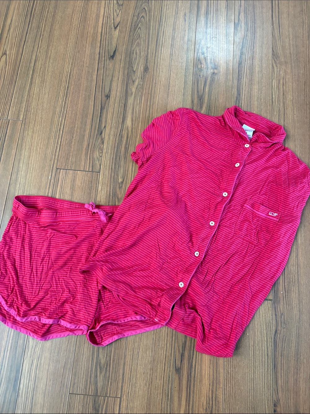 Vineyard Vines Raspberry Pink Striped Short Pajama Set